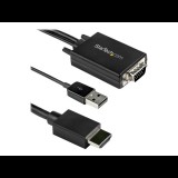 StarTech.com VGA2HDMM2M video átalakító kábel 2 M USB Type-A + VGA (D-Sub) HDMI A-típus (Standard) Fekete (VGA2HDMM2M)