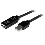 StarTech USB-A - USB-A Hosszabbító Kábel 35m - Fekete (USB2AAEXT35M)