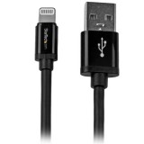 Startech USBLT2MB Lightning - USB 2.0 A (apa - apa) kábel 2m - Fekete (USBLT2MB)