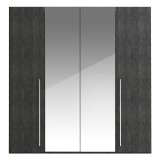 Status ST Sarah 4-ajtós gardróbszekrény, középen 2 tükrös ajtóval