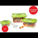 STATUS Vákuumos ételtároló készlet, üveg, zöld, 4 db (181024)
