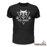 Stay hungry. Strong like a wolf - fekete póló