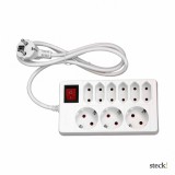 STECK 3-as földelt – 6 euro KOMBINÁLT elosztó főkapcsolóval SE 914K