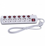 STECK Sreck Túláramvédős külön kapcsolható elosztó, 6 aljzat, 1,5 m SEK 615K