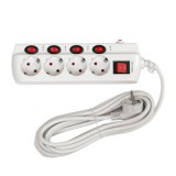 STECK Túláramvédős külön kapcsolható elosztó, 4 aljzat, 5 m