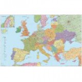 Steiefel Falitérkép, 136x90 cm, fémléces, Európa autótérképe, STIEFEL