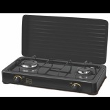 Stella TKGC-02 Hordozható 2 zónás Kemping gáz főzőlap - Fekete (STKGC-02)