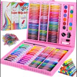 Sternhoff 208 részes gyerek rajz és festőkészlet praktikus bőröndben, rózsaszín, ST