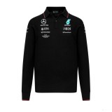 Stichd Mercedes hosszú ujjú galléros póló, knitted, csapat, fekete, 2023