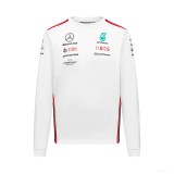 Stichd Mercedes hosszú ujjú környakú póló, csapat, pilóta, fehér, 2023