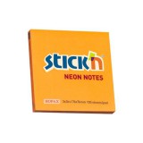 STICK N Öntapadós jegyzettömb STICK`N 76x76mm neon narancs 100 lap