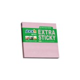 STICK N Öntapadós jegyzettömb STICK`N extra erõs 76x76mm újrahasznosított pasztell rózsaszín 90 lap