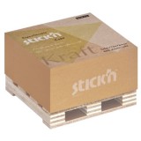 STICK N Stick`N KraftCube 76x76 mm 400 lap barna öntapadó natúr újrahasznosított jegyzettömb