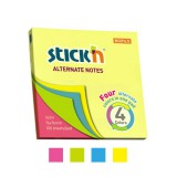 STICK N Stickn 76x76 mm 100 lap 4 szín&#369; neon öntapadó jegyzettömb 21822