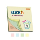 STICK N Stickn 76x76 mm 100 lap 4 szín&#369; pasztell öntapadó jegyzettömb 21821