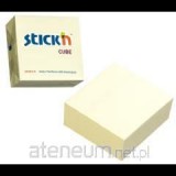 STICKN Öntapadó kockatömb, 76x76mm, 400 lap, STICK N, pasztellsárga (155266)