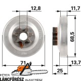 Stihl 024 026 MS 240 260 FIX csillag- kuplungharang VÉKONY 0,325"