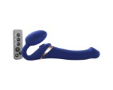 Strap-on-me M - felcsatolható, léghullámos vibrátor (kék)