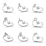 Strasszköves betűs gyűrű (J)