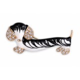 Strasszköves tacskó kitűző