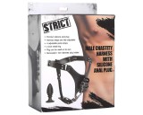 Strict - férfi erényöv anál pluggal (fekete)