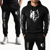 Strong like a wolf melegítő szett - fekete