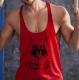 Strong like a wolf- piros stringer trikó