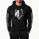 Strong like a wolf pulóver (fekete)