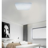 Strühm Tetris 48 W-os 530x530 mm négyzet alakú natúr fehér mennyezeti lámpa IP44-es védettségű