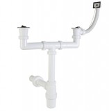 Styron 6/4˝ NA40  2 medencés mosogatószifon 1 túlfolyóval,2 leeresztővel