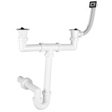 Styron 6/4˝ - NA40 kétmedencés műa. csőszifon leeresztő szeleppel és 1 túlfolyóval