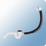 Styron automata kádszifon, fehér műanyag tekerőgombbal és dugóval