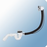 Styron automata kádszifon krómozott műanyag tekerőgombbal és dugóval