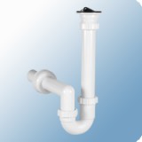 Styron egymedencés mosogató csőszifon leeresztőszeleppel, Ø40 mm-es elfolyással