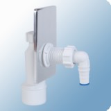 Styron falba szerelhető mosógépszifon, krómozott előlappal