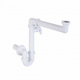 Styron Helytakarékos csőszifon, mosógép csatlakozóval, leeresztőszelep nélkül, Ø40 mm-es elfolyással