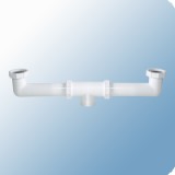 Styron kétmedencés mosogató összekötő Ø40 mm-es elfolyással