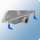 Styron sarok zuhanyfolyóka rozsdamentes Klasszik ráccsal, fényes, 450x275 mm