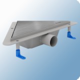 Styron sarok zuhanyfolyóka rozsdamentes Klasszik ráccsal, matt, 450x275 mm