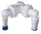 Styron Y bekötő cső komplett kétféle csatlakozással