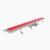 STYRON zuhanyfolyóka 1000-es piros festett edzett üveg fedéllel (STY-GFP-100)