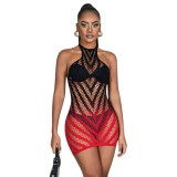 Subblime 952242 - színátmenetes necc ruha- (piros) - XS-M