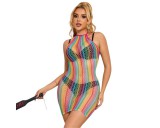 Subblime 952341 - nyakpántos, szivárvány necc ruha - S-L