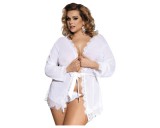 Subblime Queen Plus - csipke köntös szett - fehér (XL-2XL)