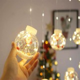 SUMKER 3 m 10 Golyós Karácsonyi Dekoratív 3D  LED Függöny Melegfehér