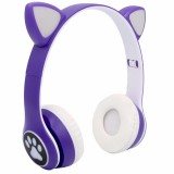 SUMKER Cat Vezeték Nélküli Világító Fejhallgató Bluetooth 5.0 Lila