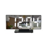 SUMKER Ébresztőóra Ívelt Tükörkijelzős Hőmérsékletmérővel Fehér Kijelzővel