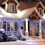 SUMKER Karácsonyi Jégcsap fényfüzér fényeffektes 500 Led 25m melegfehér