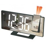 SUMKER Tükörkijelzős Digitális és Projektoros Ébresztőóra Fehér Kijelzővel