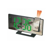 SUMKER Tükörkijelzős Digitális és Projektoros Ébresztőóra Zöld Kijelzővel